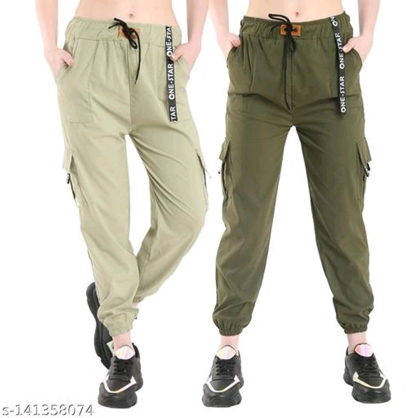 Women's Multicolor Solid Trackpant Jogger's (Pack Of 2) - 26