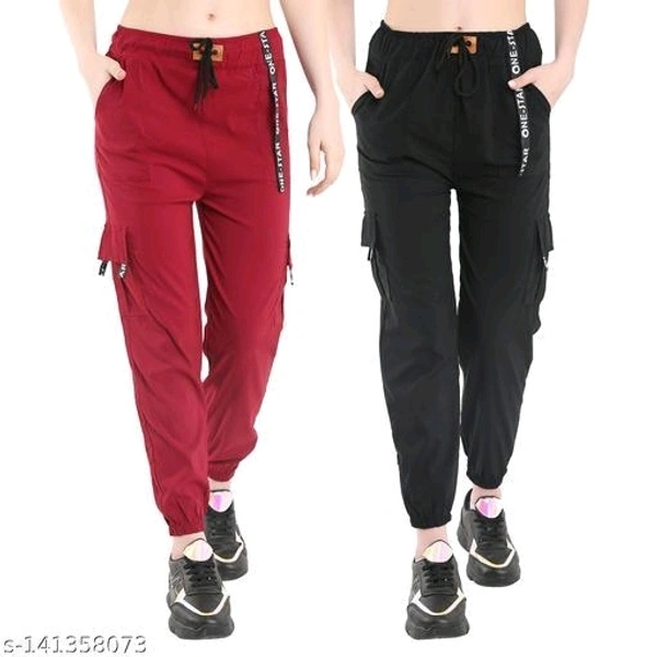 Women's Multicolor Solid Trackpant Jogger's (Pack Of 2) - 32