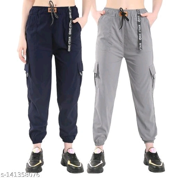Women's Multicolor Solid Trackpant Jogger's (Pack Of 2) - 32