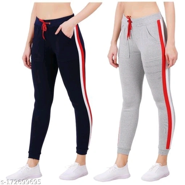 Women's Striped Trackpant|Activewear (Pack Of 2) - 32