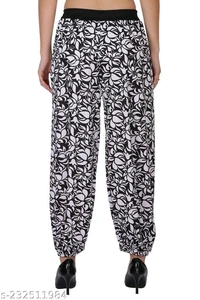 Black Printed Jogger's Trackpant For Women (Pack Of 2) - 32