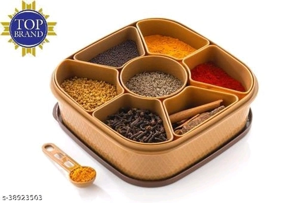 7 Section Heavy Duty Plastic Masala Box For Kitchen (Multicolor)