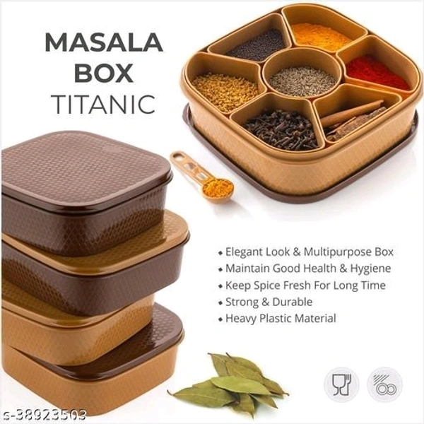 7 Section Heavy Duty Plastic Masala Box For Kitchen (Multicolor)