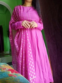 FAB GALAXY Pink French Rose Color Anarkali Kurti With Printed Dupatta Sets - S, Persian Pink
