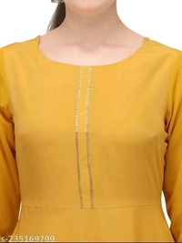 FAB GALAXY Pink French Rose Color Anarkali Kurti With Printed Dupatta Sets - XS, Gold