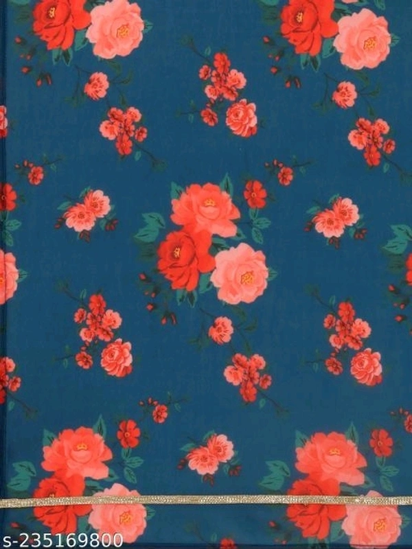 FAB GALAXY Pink French Rose Color Anarkali Kurti With Printed Dupatta Sets - 4XL, Navy Blue