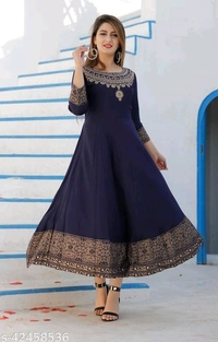 Women Printed Rayon Anarkali With Dupatta Set - XXL