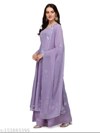 FAB GALAXY Anarkali Kurti With Printed Dupatta & Plazzo Set - L