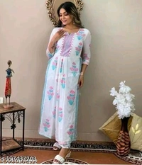 Nayra Cut Nev Design Printed Kurta Pant Set - L
