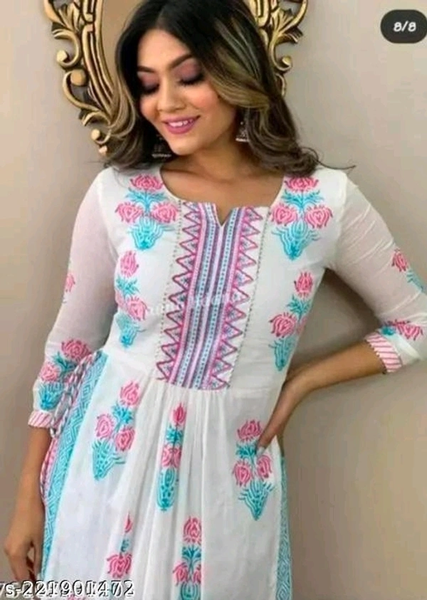 Nayra Cut Nev Design Printed Kurta Pant Set - L