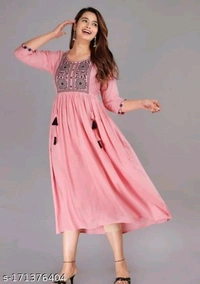 Women's Rayon Anarkali Kurti - S