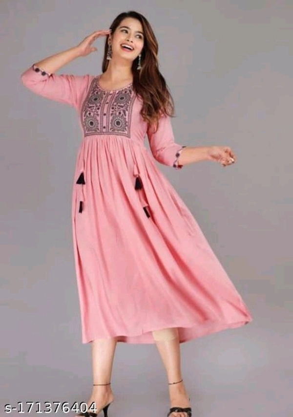 Women's Rayon Anarkali Kurti - S