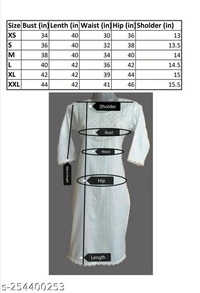 Round Neck Kurti For Women's  - M