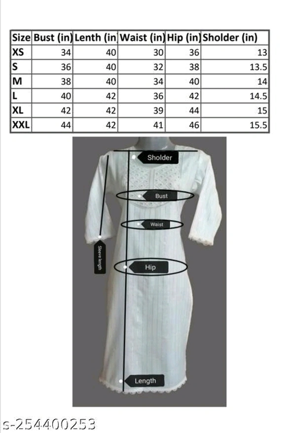 Round Neck Kurti For Women's  - M