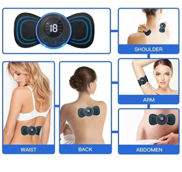 Shaggy BTM 8 Modes & 19 Strength Rechargeable Pain Relief EMS Butterfly Massager Machine (This Item is Only delivered to 758020 Pin code)
