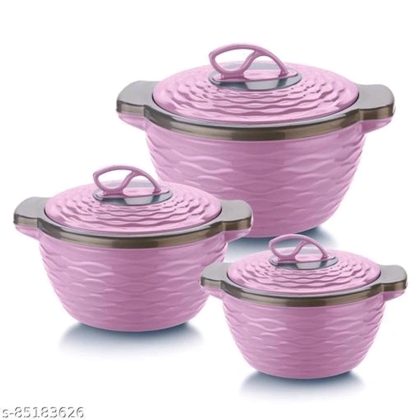 Classic Insulated Inner Stainless Steel Casserole (700ml,1300ml, 2000ml) Pack Of 3