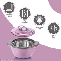 Classic Insulated Inner Stainless Steel Casserole (700ml,1300ml, 2000ml) Pack Of 3