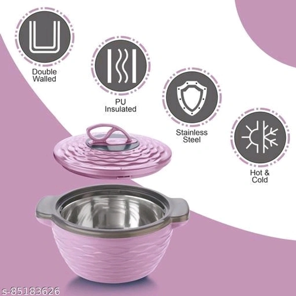 Classic Insulated Inner Stainless Steel Casserole (700ml,1300ml, 2000ml) Pack Of 3