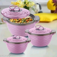 Classic Insulated Inner Stainless Steel Casserole (700ml,1300ml, 2000ml) Pack Of 3