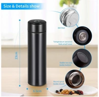 Smart LED Temperature Water Bottle (500ml) - Black