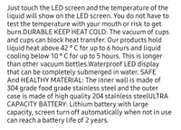 Smart LED Temperature Water Bottle (500ml) - Black