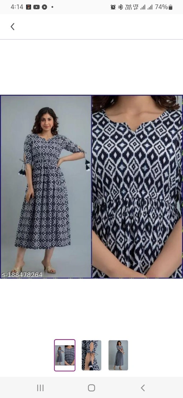 Women Rayon Anarkali Kurta - L
