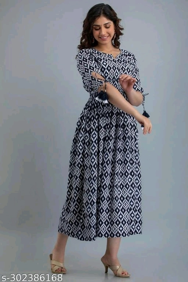 Women Rayon Anarkali Kurta - L