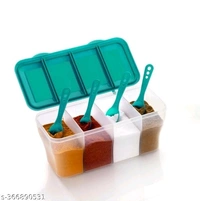 Food Container 4 In 1 Transparent (BUY 1 GET 1 FREE), Plastic Lock Airtight Food Storage Jar