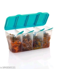 Food Container 4 In 1 Transparent (BUY 1 GET 1 FREE), Plastic Lock Airtight Food Storage Jar