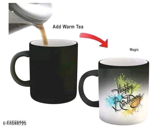 Happy Birthday Black Magic Mug, Hot Water Color Changing