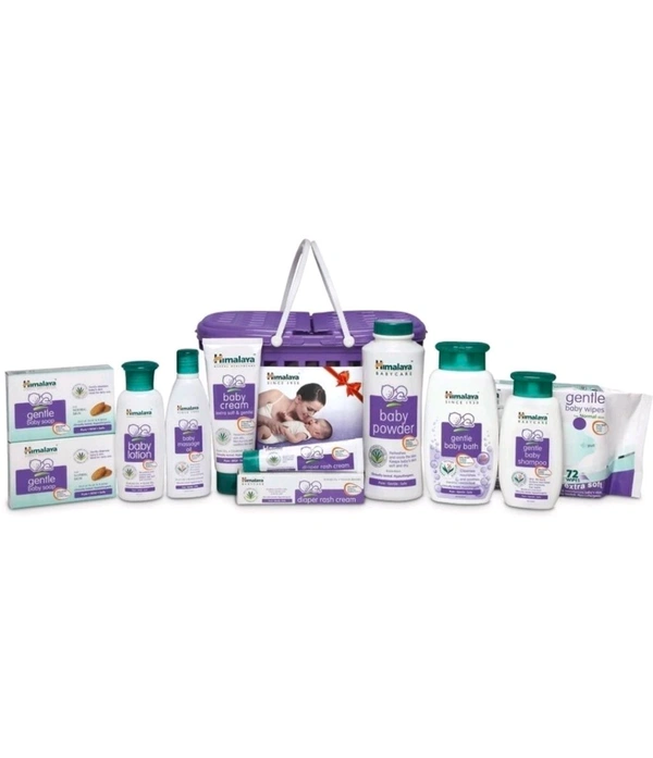 HIMALAYA HAPPY BABY GIFT BASKET (9 IN 1) (White)+1