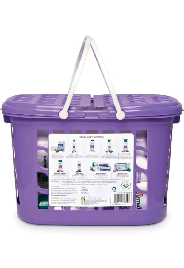 HIMALAYA HAPPY BABY GIFT BASKET (9 IN 1) (White)+1