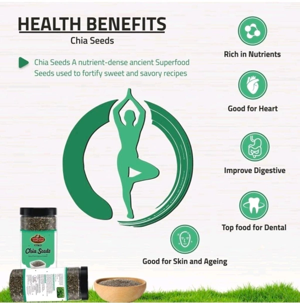 YUM YUM Raw Chia Seeds, Healthy Seeds, Rich in Calcium Chia Seeds (200 g)