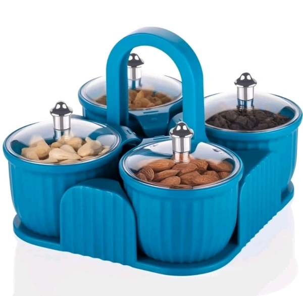 4 Jar Dryfruits Set, Candy, Chocolate, Snacks Storage Jar, Masala Jar set For Home And Kitchen 1 Peice Spice Set