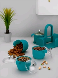 4 Jar Dryfruits Set, Candy, Chocolate, Snacks Storage Jar, Masala Jar set For Home And Kitchen 1 Peice Spice Set