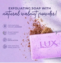 LUX Essence of Himalayas Set of 5 Lavender & Vitamin C Exfoliating Soap Bar -125g each