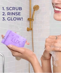 LUX Essence of Himalayas Set of 5 Lavender & Vitamin C Exfoliating Soap Bar -125g each