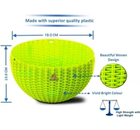 Shopglobal Premium Look Woven Design Hangging Basket Pots For Flower And Plants Container ( Pack Of 2 )