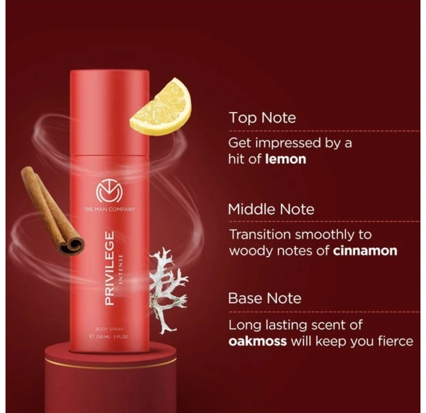 THE MAN COMPANY Privilege Intense, Legend, Bold & Active Deodorant For Men ( 600ml, Pack Of 4 )