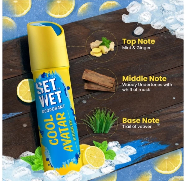 SET WET Cool, Charm & Swag Avatar Deodorant Spray For Men ( 450ml, Pack Of 3 )