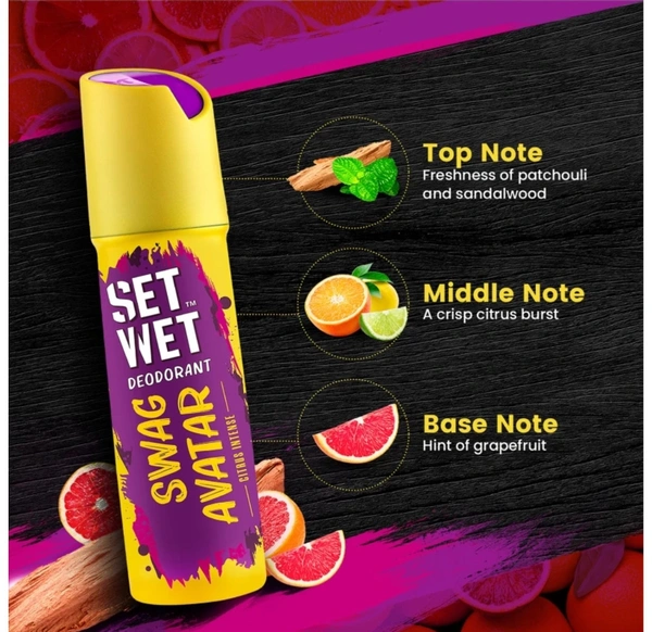 SET WET Cool, Charm & Swag Avatar Deodorant Spray For Men ( 450ml, Pack Of 3 )