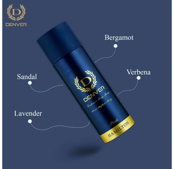 DENVER Hamilton, Honour, Pride & Prestige Combo Deodorant Spray For Men ( 800ml, Pack Of 4 )