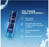 NIVEA Men Fresh Active Long Lasting Anti-Perspirant Deodorant Spray ( 450ml, Pack Of 3 )