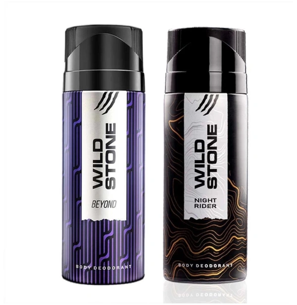 WILD STONE Night Rider & Beyond Deodorant Spray For Men ( 300ml, Pack Of 2 )