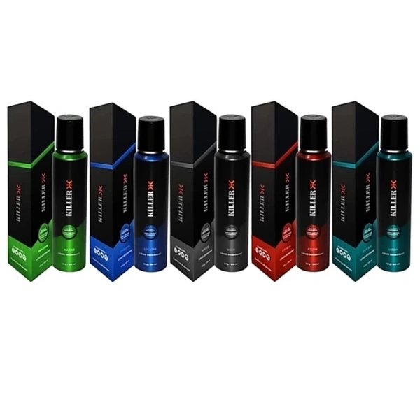 KILLER Marine, Storm, Wave, Ocean & Cyclone Deodorant Spray Combo Set For Men ( 750ml, Pack Of 5 )