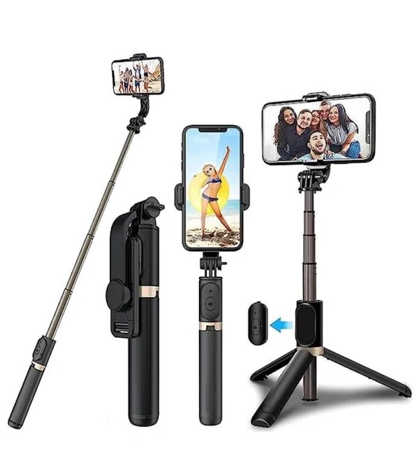 Selfie Stick Tripod, Extendable Selfie Stick with Detachable Wireless Remote and Tripod Stand Selfie Stick Bluetooth Selfie Stick (Black, Remote Included)Name: Pepino Hold up Selfie