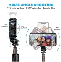 Selfie Stick Tripod, Extendable Selfie Stick with Detachable Wireless Remote and Tripod Stand Selfie Stick Bluetooth Selfie Stick (Black, Remote Included)Name: Pepino Hold up Selfie