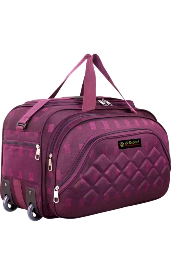 SAKSHI FASHION 65 L Strolley Duffel Bag - Duffle Wheeler Bag for Travel Luggage Bag with Adjustable Handle Large Capacity - Purple - Large Capacity