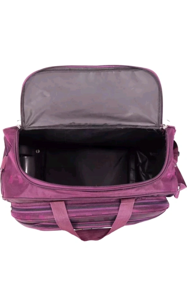 SAKSHI FASHION 65 L Strolley Duffel Bag - Duffle Wheeler Bag for Travel Luggage Bag with Adjustable Handle Large Capacity - Purple - Large Capacity