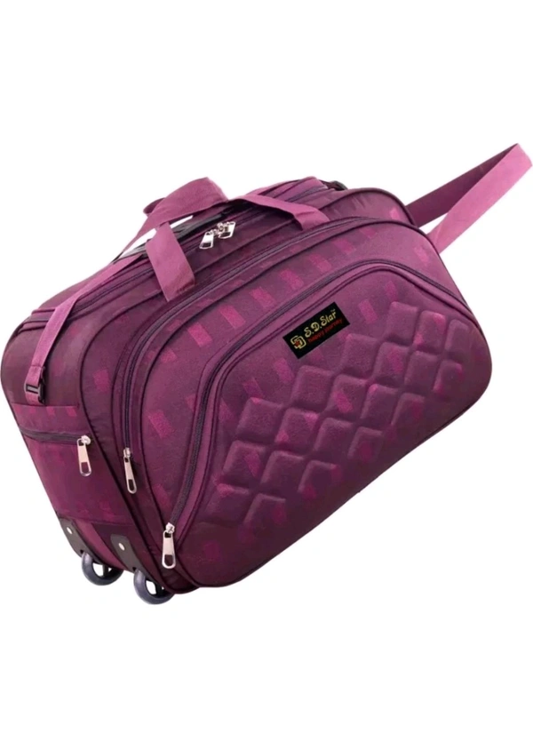 SAKSHI FASHION 65 L Strolley Duffel Bag - Duffle Wheeler Bag for Travel Luggage Bag with Adjustable Handle Large Capacity - Purple - Large Capacity